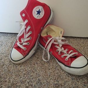 Red high top converse